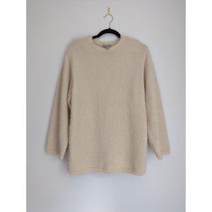 H&M Oversized Cream Shimmery Sweater Sz XS